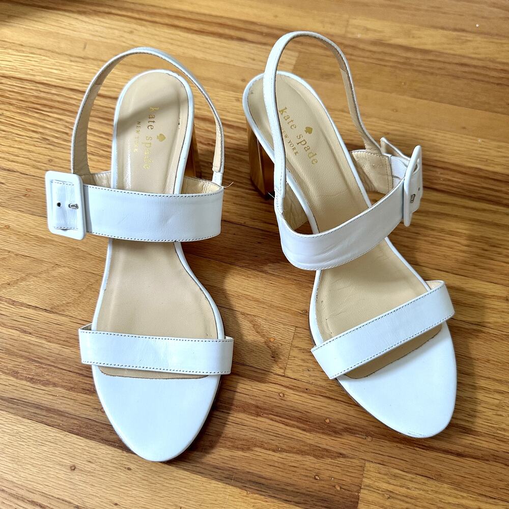 Kate Spade Round Toe Slingback Leather Sandal Sz 9